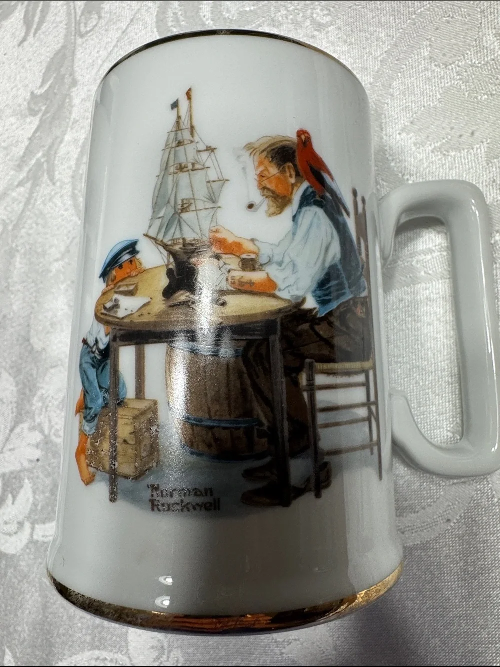 (4) Vtg. Norman Rockwell museum tankards/mugs featuring classic artwork.  12oz.